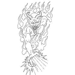 Dessin à colorier: Diable (Super-héros et Super-vilains) #204156 - Coloriages à Imprimer Gratuits