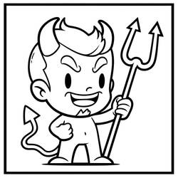 Dessin à colorier: Diable (Super-héros et Super-vilains) #204158 - Coloriages à Imprimer Gratuits