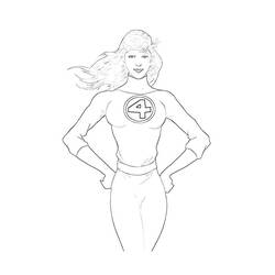 Dessin à colorier: Femme invisible (Super-héros et Super-vilains) #83219 - Coloriages à Imprimer Gratuits