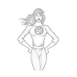 Dessin à colorier: Femme invisible (Super-héros et Super-vilains) #83221 - Coloriages à Imprimer Gratuits