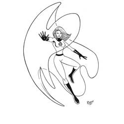 Dessin à colorier: Femme invisible (Super-héros et Super-vilains) #83225 - Coloriages à Imprimer Gratuits