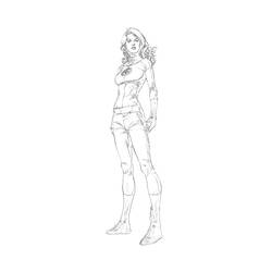 Dessin à colorier: Femme invisible (Super-héros et Super-vilains) #83229 - Coloriages à Imprimer Gratuits