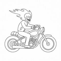 Coloriage Ghost Rider (Super-héros et Super-vilains) #221930 à imprimer et colorier