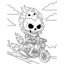 Coloriage Ghost Rider (Super-héros et Super-vilains) #221946 à imprimer et colorier