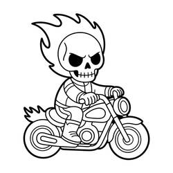 Coloriage Ghost Rider (Super-héros et Super-vilains) #221957 à imprimer et colorier