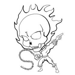 Coloriage Ghost Rider (Super-héros et Super-vilains) #221961 à imprimer et colorier