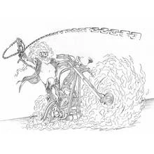 Dessin à colorier: Ghost Rider (Super-héros et Super-vilains) #82025 - Coloriages à Imprimer Gratuits