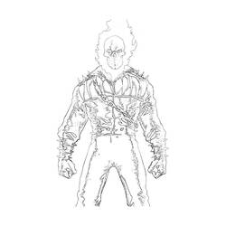Dessin à colorier: Ghost Rider (Super-héros et Super-vilains) #82028 - Coloriages à Imprimer Gratuits