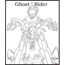 Dessin à colorier: Ghost Rider (Super-héros et Super-vilains) #82030 - Coloriages à Imprimer Gratuits