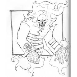 Dessin à colorier: Ghost Rider (Super-héros et Super-vilains) #82033 - Coloriages à Imprimer Gratuits