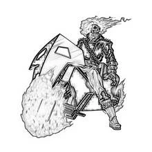 Dessin à colorier: Ghost Rider (Super-héros et Super-vilains) #82036 - Coloriages à Imprimer Gratuits