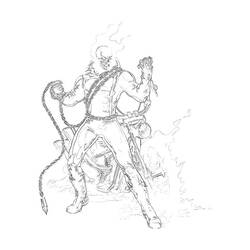 Dessin à colorier: Ghost Rider (Super-héros et Super-vilains) #82037 - Coloriages à Imprimer Gratuits