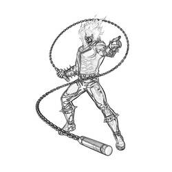 Dessin à colorier: Ghost Rider (Super-héros et Super-vilains) #82046 - Coloriages à Imprimer Gratuits