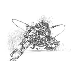 Dessin à colorier: Ghost Rider (Super-héros et Super-vilains) #82048 - Coloriages à Imprimer Gratuits
