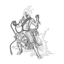 Dessin à colorier: Ghost Rider (Super-héros et Super-vilains) #82056 - Coloriages à Imprimer Gratuits