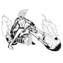 Dessin à colorier: Ghost Rider (Super-héros et Super-vilains) #82057 - Coloriages à Imprimer Gratuits