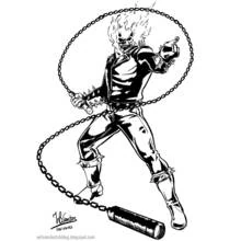 Dessin à colorier: Ghost Rider (Super-héros et Super-vilains) #82089 - Coloriages à Imprimer Gratuits