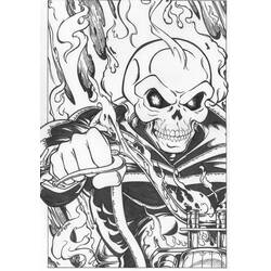 Dessin à colorier: Ghost Rider (Super-héros et Super-vilains) #82105 - Coloriages à Imprimer Gratuits