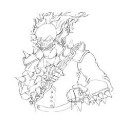Dessin à colorier: Ghost Rider (Super-héros et Super-vilains) #82106 - Coloriages à Imprimer Gratuits