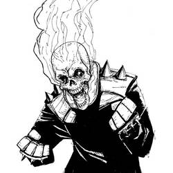 Dessin à colorier: Ghost Rider (Super-héros et Super-vilains) #82214 - Coloriages à Imprimer Gratuits