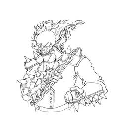 Dessin à colorier: Ghost Rider (Super-héros et Super-vilains) #82421 - Coloriages à Imprimer Gratuits