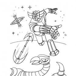 Dessin à colorier: Goldorak (Super-héros et Super-vilains) #183454 - Coloriages à Imprimer Gratuits