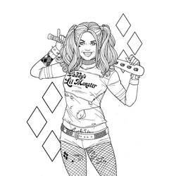 Dessin à colorier: Harley Quinn (Super-héros et Super-vilains) #195993 - Coloriages à Imprimer Gratuits