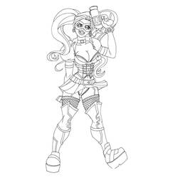 Dessin à colorier: Harley Quinn (Super-héros et Super-vilains) #195994 - Coloriages à Imprimer Gratuits