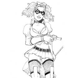Dessin à colorier: Harley Quinn (Super-héros et Super-vilains) #195995 - Coloriages à Imprimer Gratuits