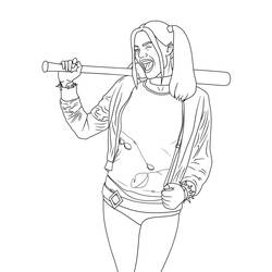 Dessin à colorier: Harley Quinn (Super-héros et Super-vilains) #195996 - Coloriages à Imprimer Gratuits