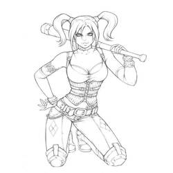 Dessin à colorier: Harley Quinn (Super-héros et Super-vilains) #195999 - Coloriages à Imprimer Gratuits