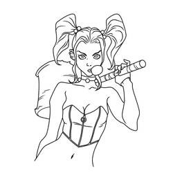 Dessin à colorier: Harley Quinn (Super-héros et Super-vilains) #196000 - Coloriages à Imprimer Gratuits