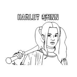 Dessin à colorier: Harley Quinn (Super-héros et Super-vilains) #196001 - Coloriages à Imprimer Gratuits