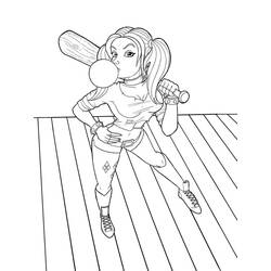 Dessin à colorier: Harley Quinn (Super-héros et Super-vilains) #196004 - Coloriages à Imprimer Gratuits