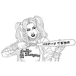Dessin à colorier: Harley Quinn (Super-héros et Super-vilains) #196006 - Coloriages à Imprimer Gratuits