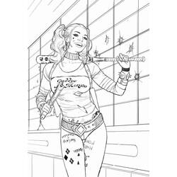 Dessin à colorier: Harley Quinn (Super-héros et Super-vilains) #196007 - Coloriages à Imprimer Gratuits