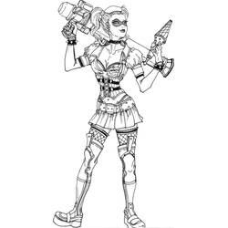Dessin à colorier: Harley Quinn (Super-héros et Super-vilains) #196010 - Coloriages à Imprimer Gratuits