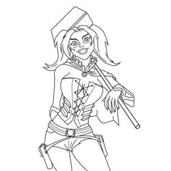 Dessin à colorier: Harley Quinn (Super-héros et Super-vilains) #196012 - Coloriages à Imprimer Gratuits