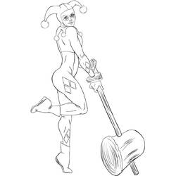 Dessin à colorier: Harley Quinn (Super-héros et Super-vilains) #196015 - Coloriages à Imprimer Gratuits