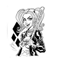 Dessin à colorier: Harley Quinn (Super-héros et Super-vilains) #196016 - Coloriages à Imprimer Gratuits