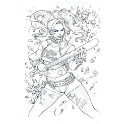 Dessin à colorier: Harley Quinn (Super-héros et Super-vilains) #196019 - Coloriages à Imprimer Gratuits