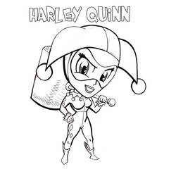 Dessin à colorier: Harley Quinn (Super-héros et Super-vilains) #196020 - Coloriages à Imprimer Gratuits