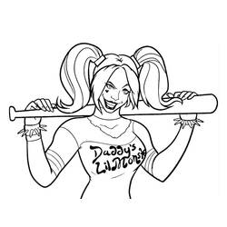 Dessin à colorier: Harley Quinn (Super-héros et Super-vilains) #196021 - Coloriages à Imprimer Gratuits