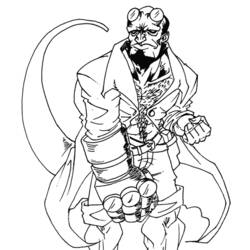 Dessin à colorier: Hellboy (Super-héros et Super-vilains) #78485 - Coloriages à Imprimer Gratuits