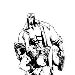 Dessin à colorier: Hellboy (Super-héros et Super-vilains) #78487 - Coloriages à Imprimer Gratuits