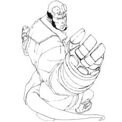 Dessin à colorier: Hellboy (Super-héros et Super-vilains) #78490 - Coloriages à Imprimer Gratuits