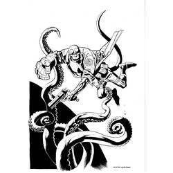 Dessin à colorier: Hellboy (Super-héros et Super-vilains) #78504 - Coloriages à Imprimer Gratuits