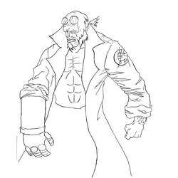 Dessin à colorier: Hellboy (Super-héros et Super-vilains) #78556 - Coloriages à Imprimer Gratuits