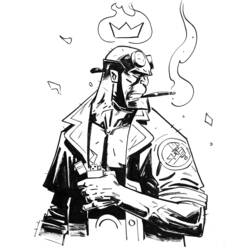 Dessin à colorier: Hellboy (Super-héros et Super-vilains) #78593 - Coloriages à Imprimer Gratuits