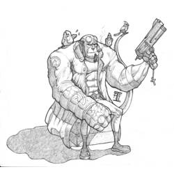 Dessin à colorier: Hellboy (Super-héros et Super-vilains) #78602 - Coloriages à Imprimer Gratuits